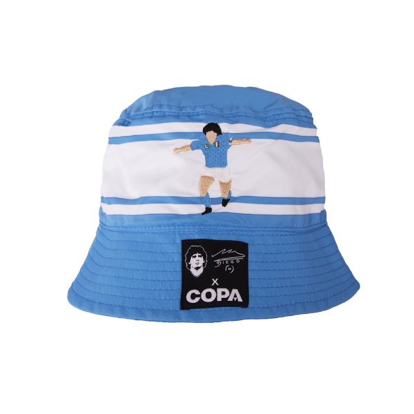 Maradona X COPA Napoli Embroidery Bucket Hat - Blauw