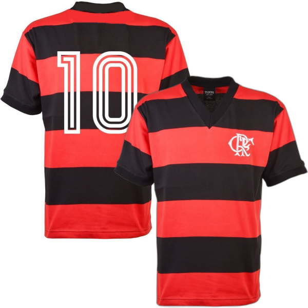 Flamengo Retro Football Shirt 1970's + Number 10 (Zico)