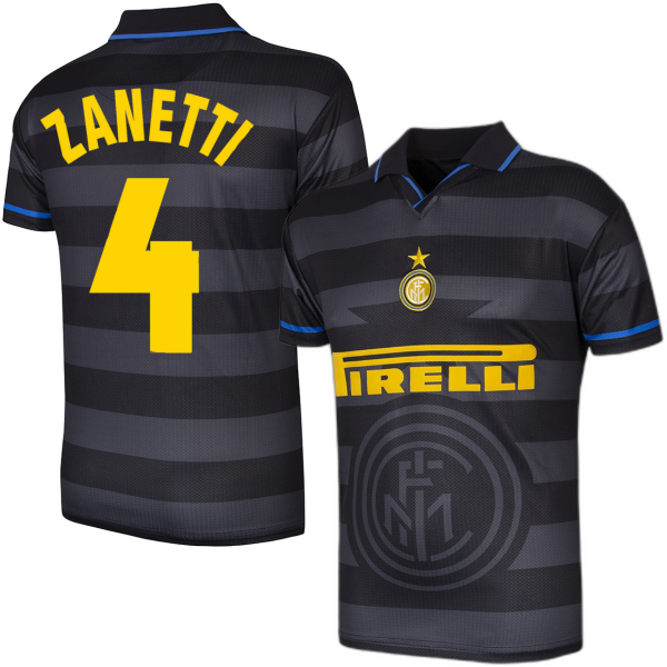 Internazionale Retro Football Shirt Away 1997-1998 + Zanetti 4